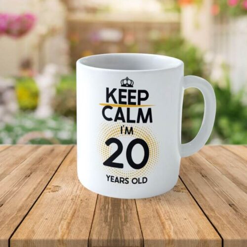 Cană personalizată Keep Calm I'm 20 years old