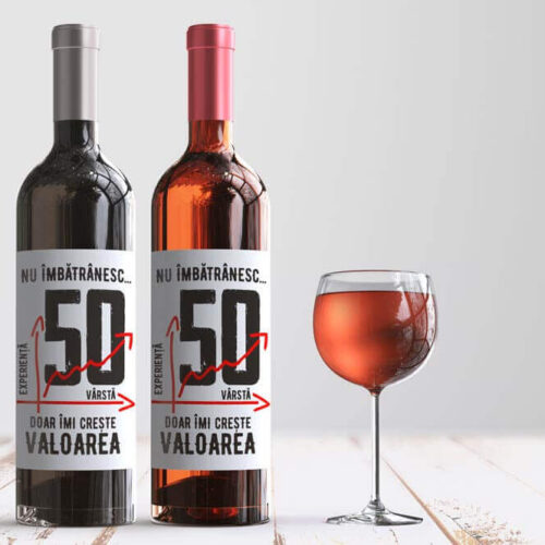 Set Cadou 10 Etichete de vin Personalizate Nu îmbătrânesc doar imi creşte valoarea