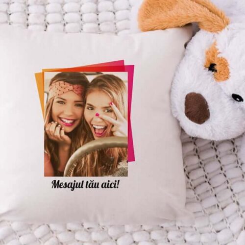 Pernă Personalizată cu 1 poza și mesajul tău