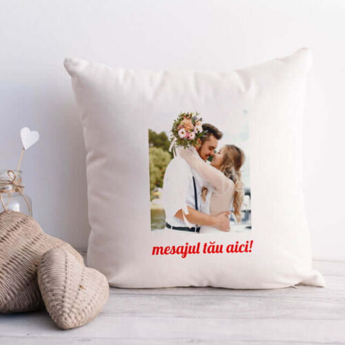Pernă Personalizată cu poza si mesajul tău