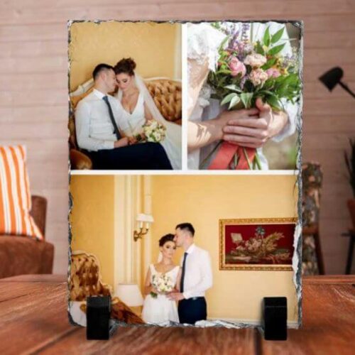 Placa Ardezie Personalizata cu 3 poze