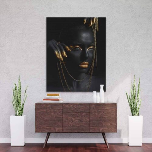 Tablou Canvas Beauty Woman Gold Makeup Four