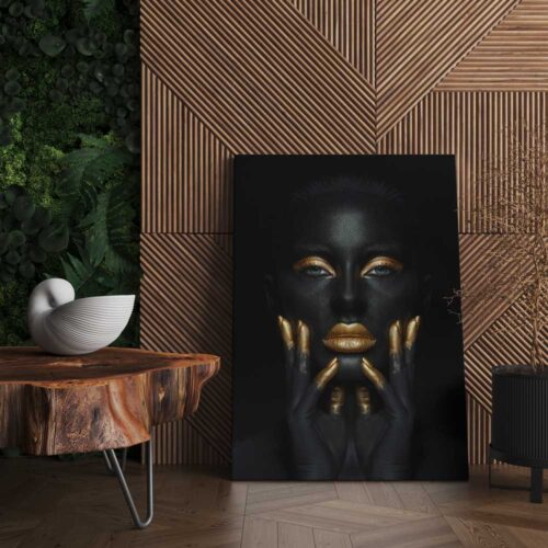 Tablou Canvas Beauty Woman Gold Makeup Two