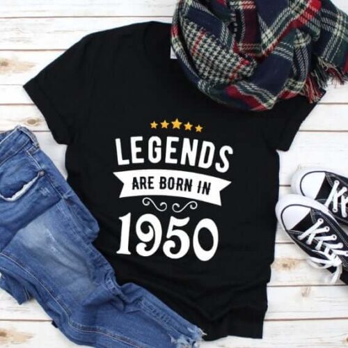 Tricou Personalizat Legends are born in 1950