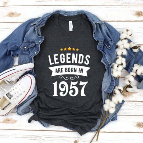 Tricou Personalizat Legends are born in 1957