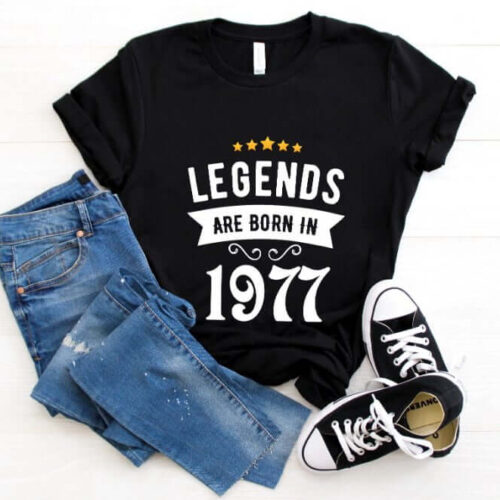 Tricou Personalizat Legends are born in 1977