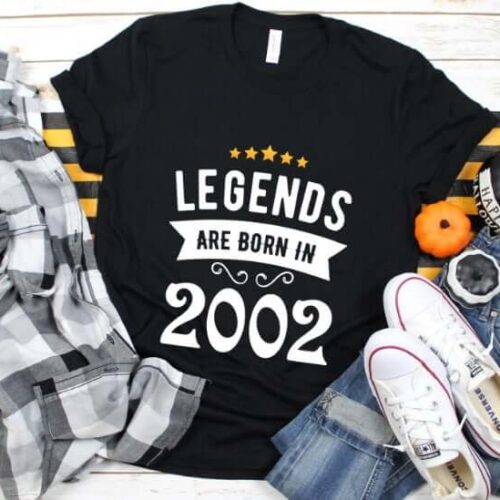 Tricou Personalizat Legends are born in 2002