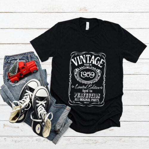 Tricou Personalizat Vintage Made In 1959 Aged to Perfection