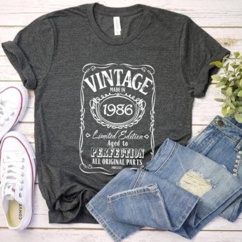Tricou Personalizat Vintage Made In 1986 Aged to Perfection