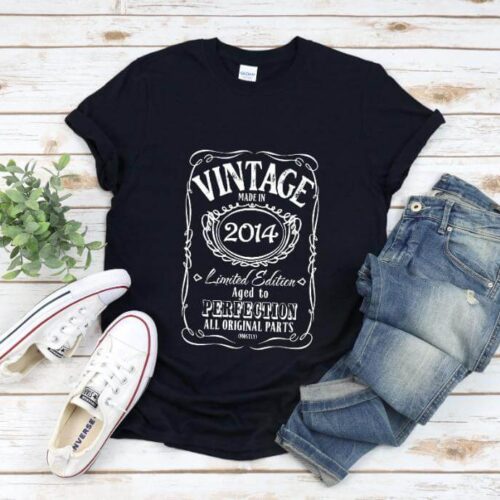 Tricou Personalizat Vintage Made In 2014 Aged to Perfection