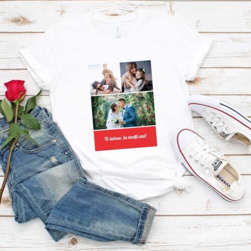 Tricou Personalizat cu 3 poze și mesaj