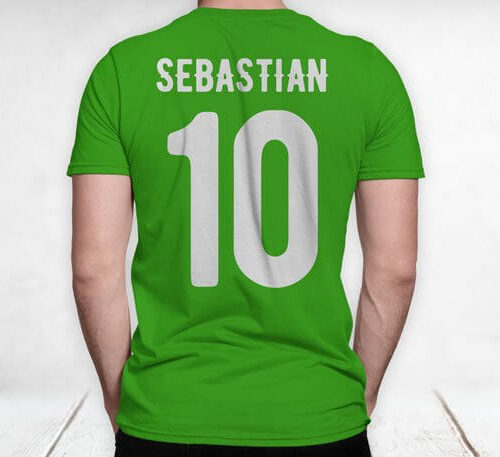Tricou personalizat Fotbal cu nume și număr model verde