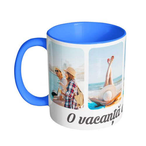 Cană Personalizată Interior Albastru