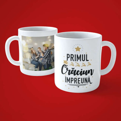 Cană Primul Crăciun Împreună Personalizată cu poza ta