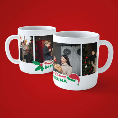 Cană Primul Crăciun Împreună Personalizată cu 3 poze
