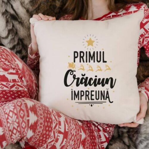 Pernă Personalizată Primul Crăciun Împreună
