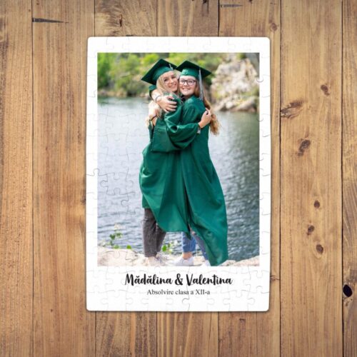 Puzzle Personalizat Magnetic - 96 de piese, 20x28 cm, o poza cu text, PZ016