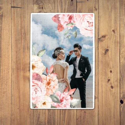 Puzzle Personalizat Magnetic - 96 de piese, 20x28 cm, o poza cu flori, PZ08