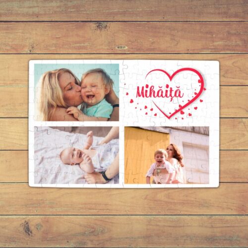 Puzzle Personalizat Magnetic - 96 de piese, 20x28 cm, 3 poze, PZ04