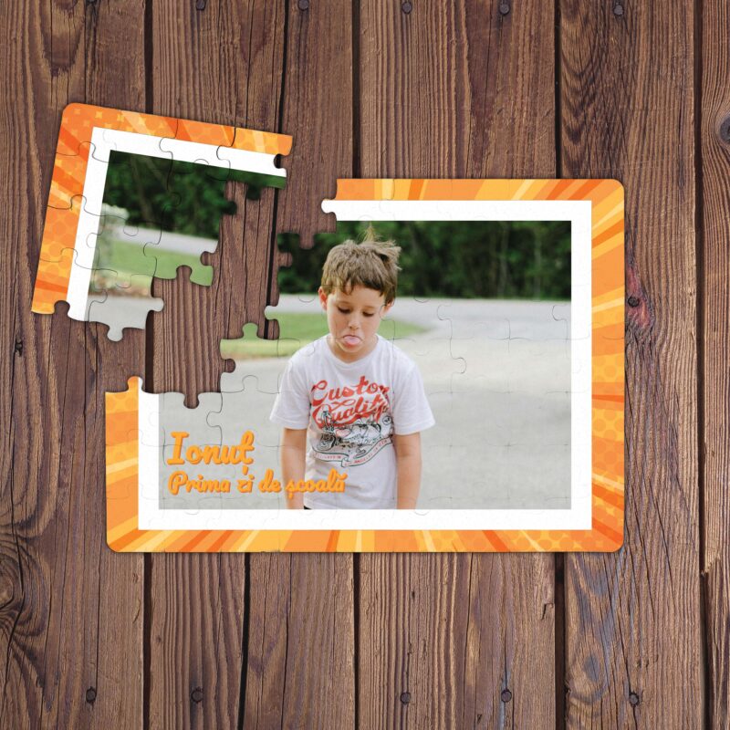 Puzzle Personalizat Magnetic - 63 de piese, 13x18 cm, o poza cu rama creativa si text, PZ038 - imagine 2